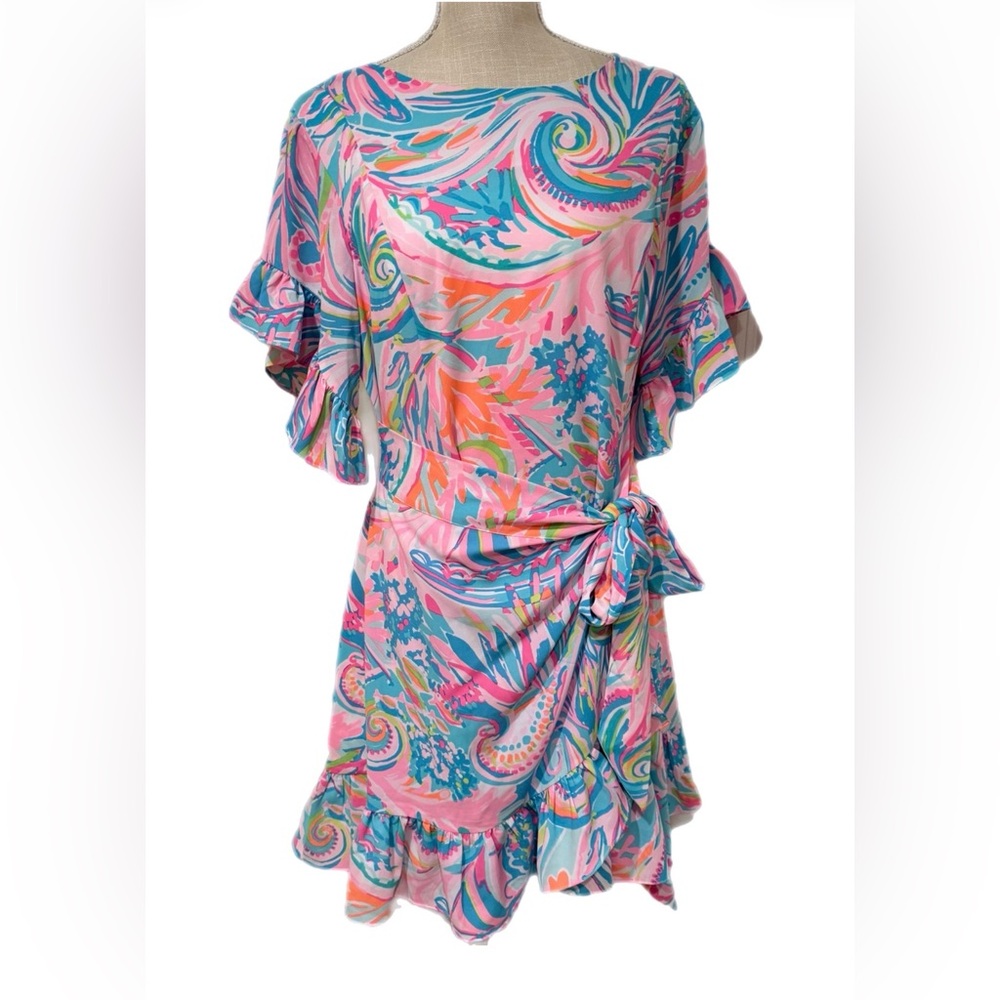 NEW LILLY PULITZER DARLAH DRESS MULTI CARNIVAL CORAL